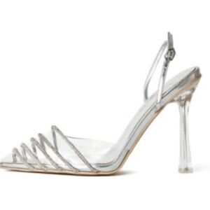 Chic Silver Slingback Heels